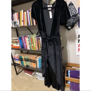 BHLDN Thrive Black Velvet Bridesmaid Dress NWT